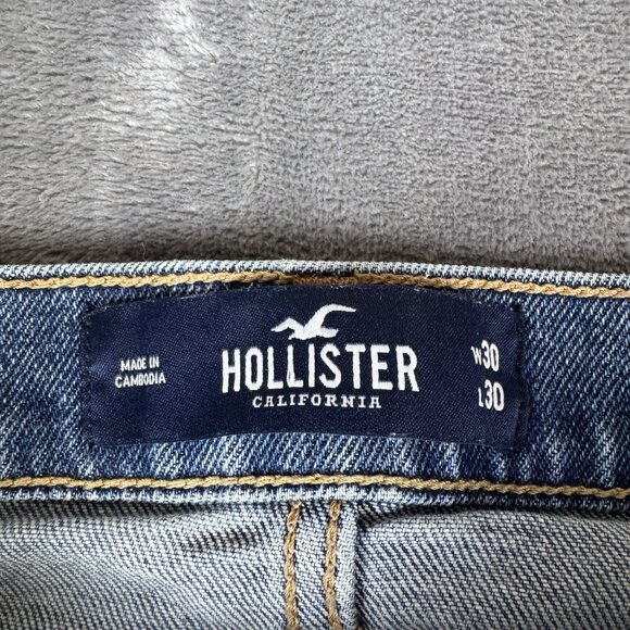 Hollister Epic Flex Jeans Mens Sz 30x30 Skinny Distressed Blue Denim Y2K Preppy - Picture 6 of 11